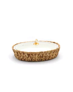 Porcelain oval serving dish