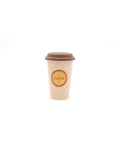 Porcelain cup white with a silicon cover