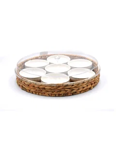 White porcelain breakfast tray