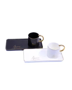 Porcelain cup and saucer set 2 pieces